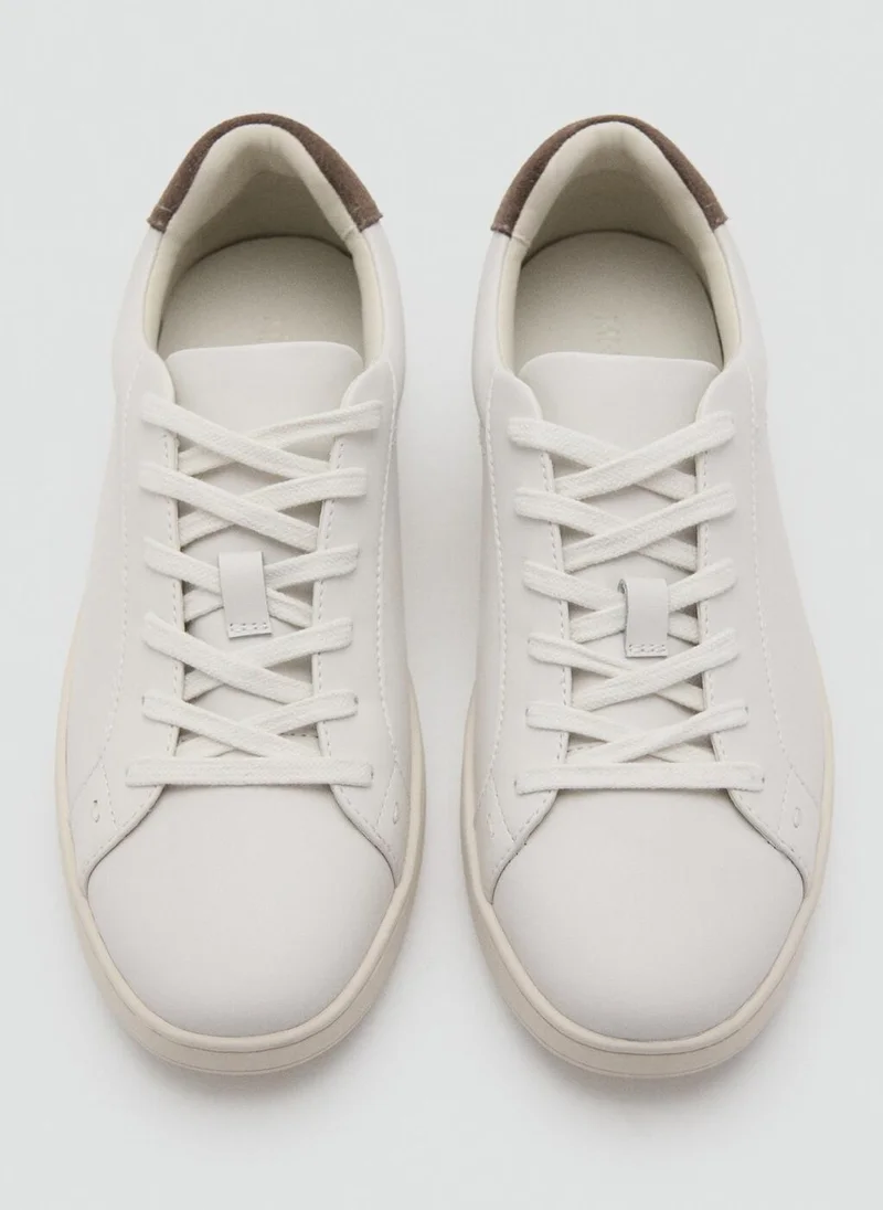 Mango Man  Contrasting panel leather sneakers for Men | Best Price UAE